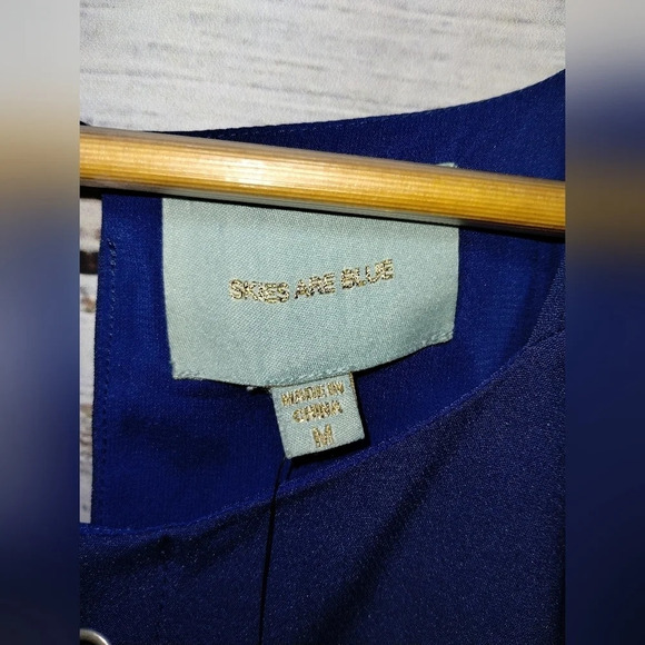 Skies are Blue Grommet Lace Up Dress in Blue size Medium NEW Sundress Beach - Picture 4 of 8